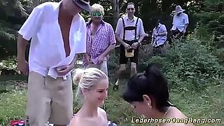 german outdoor gangbang with 2 girls 1 pregnant